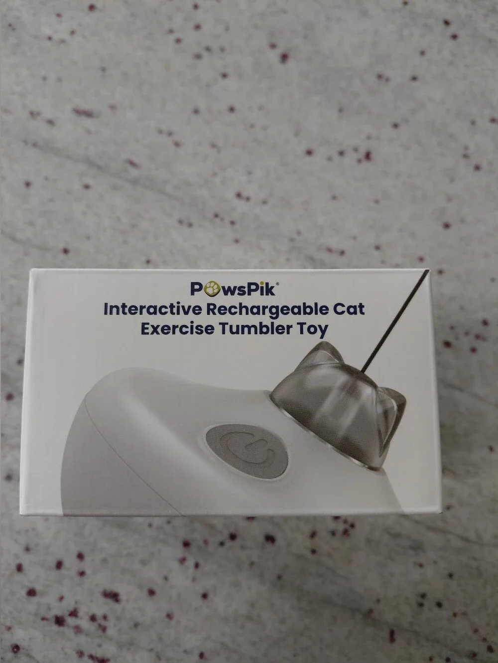 PawsPik Interactive Rechargeable Exercise Tumbler Cat Toy, White